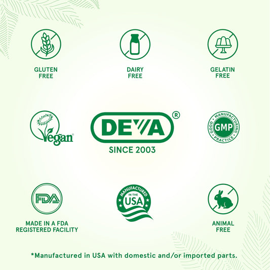 DEVA Digestive Enzymes+ pack—broad-spectrum enzymes for comfortable digestion.