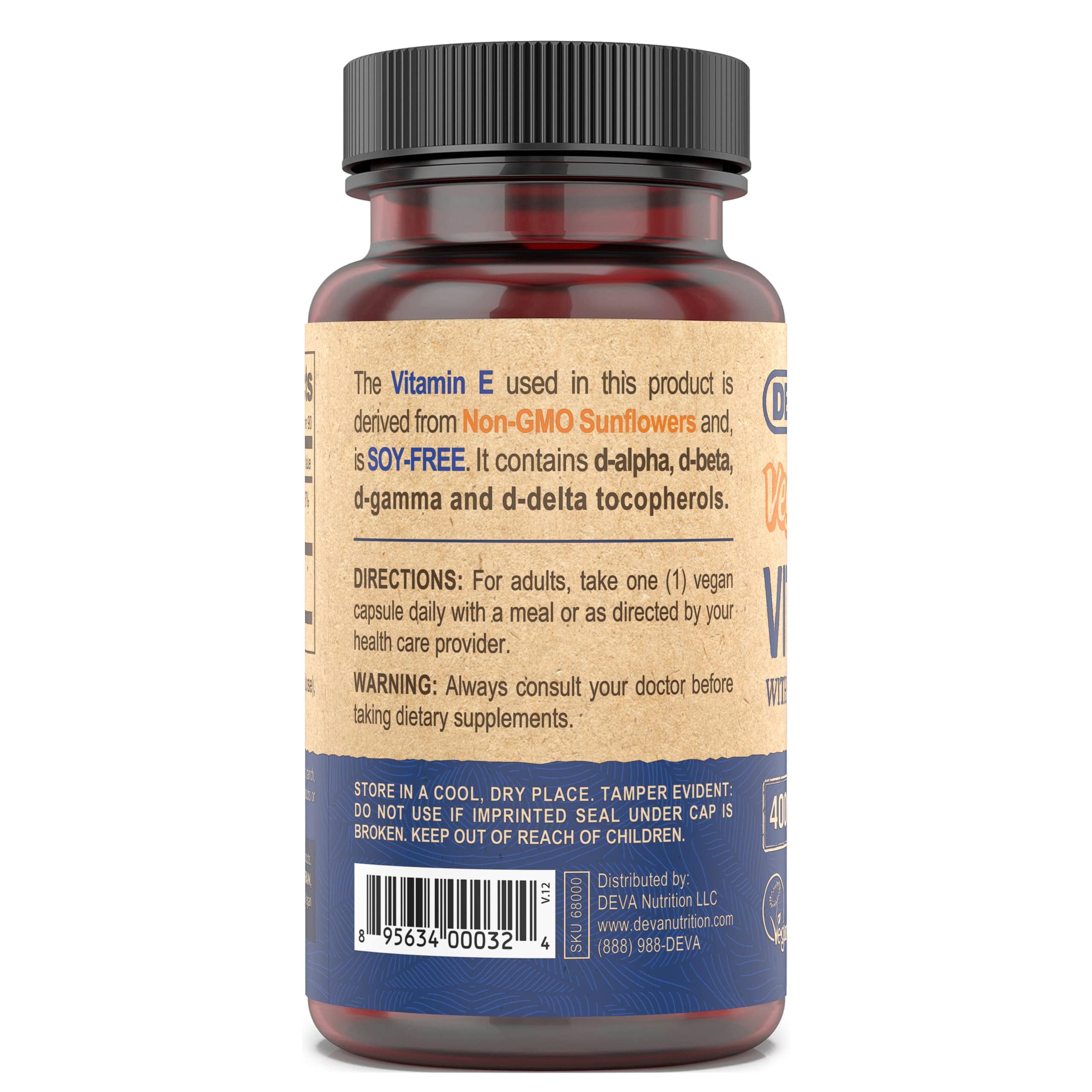 Four tocopherols provide D-alpha through D-delta in DEVA