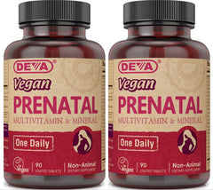DEVA Prenatal vitamins bottle front view with vegan daily support