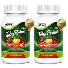 DEVA Tuba Prime bottle front view for daily vegan multivitamin use