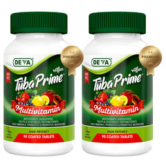 DEVA Tuba Prime green vegetable blend bottle supports daily nutrition with greens.