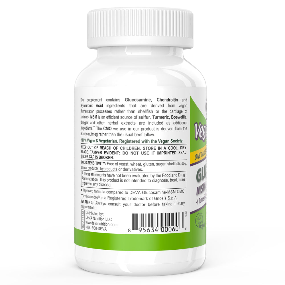 DEVA vegan chondroitin fermentation label detail for clarity