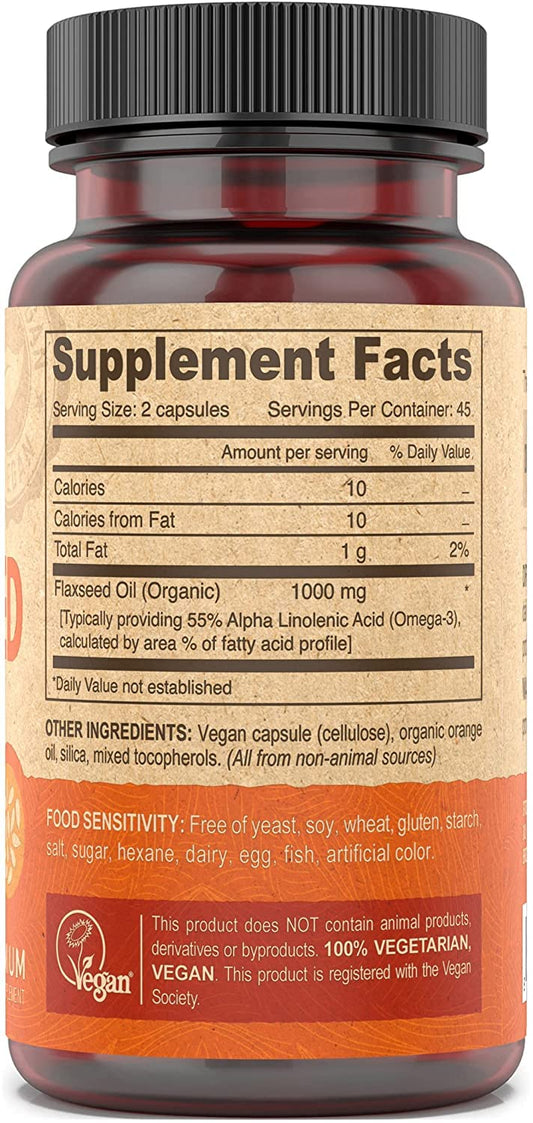 Deva Vegan Flaxseed Oil capsules for easy daily omega-3 intake