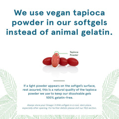 DEVA vegan Omega-3 DHA carrageenan-free softgel highlighting algae-based source