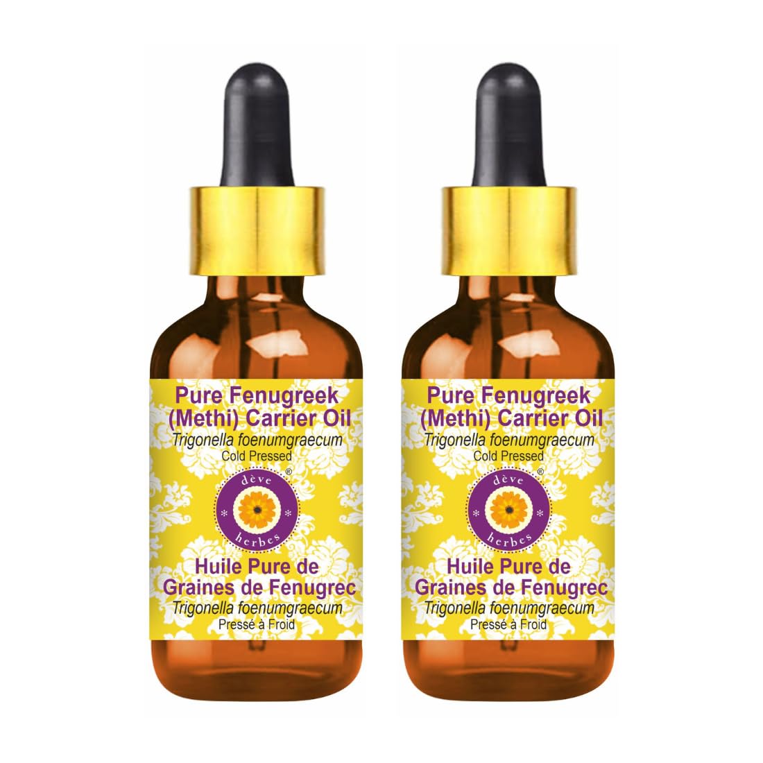Deve Herbes Pure Fenugreek Oil bottle with dropper for precise skin application