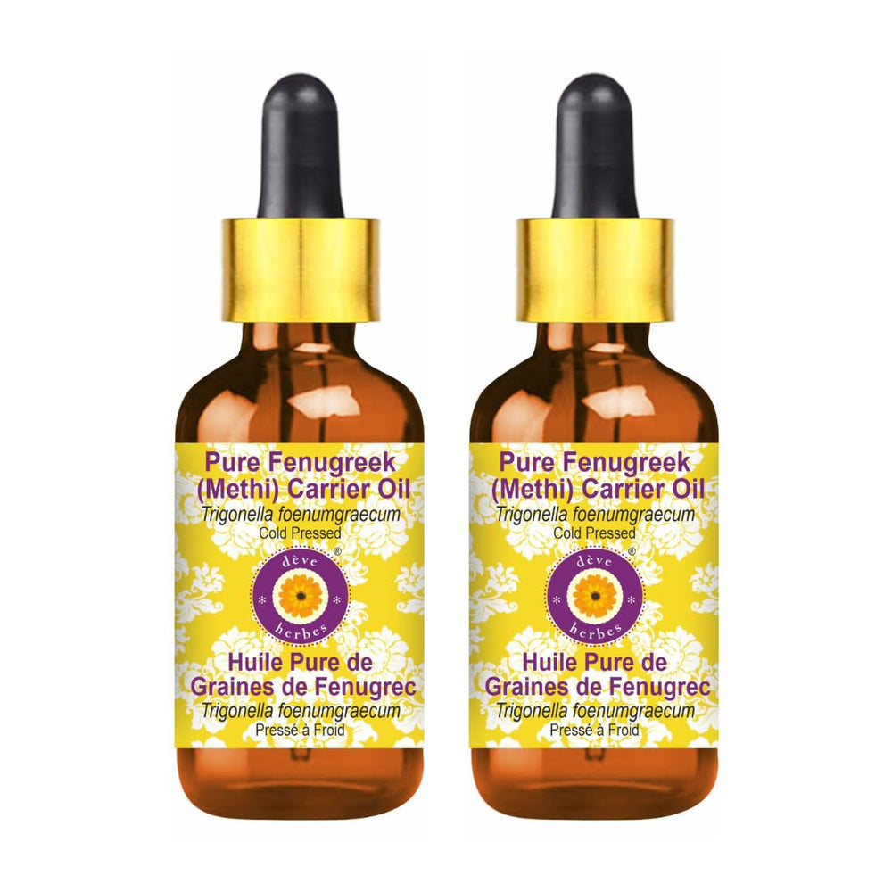 Deve Herbes Pure Fenugreek Oil bottle with dropper for precise skin application