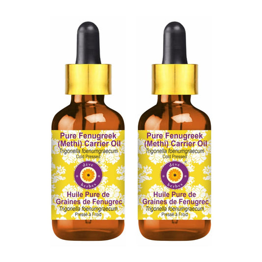Deve Herbes Pure Fenugreek Oil bottle with dropper for precise skin application