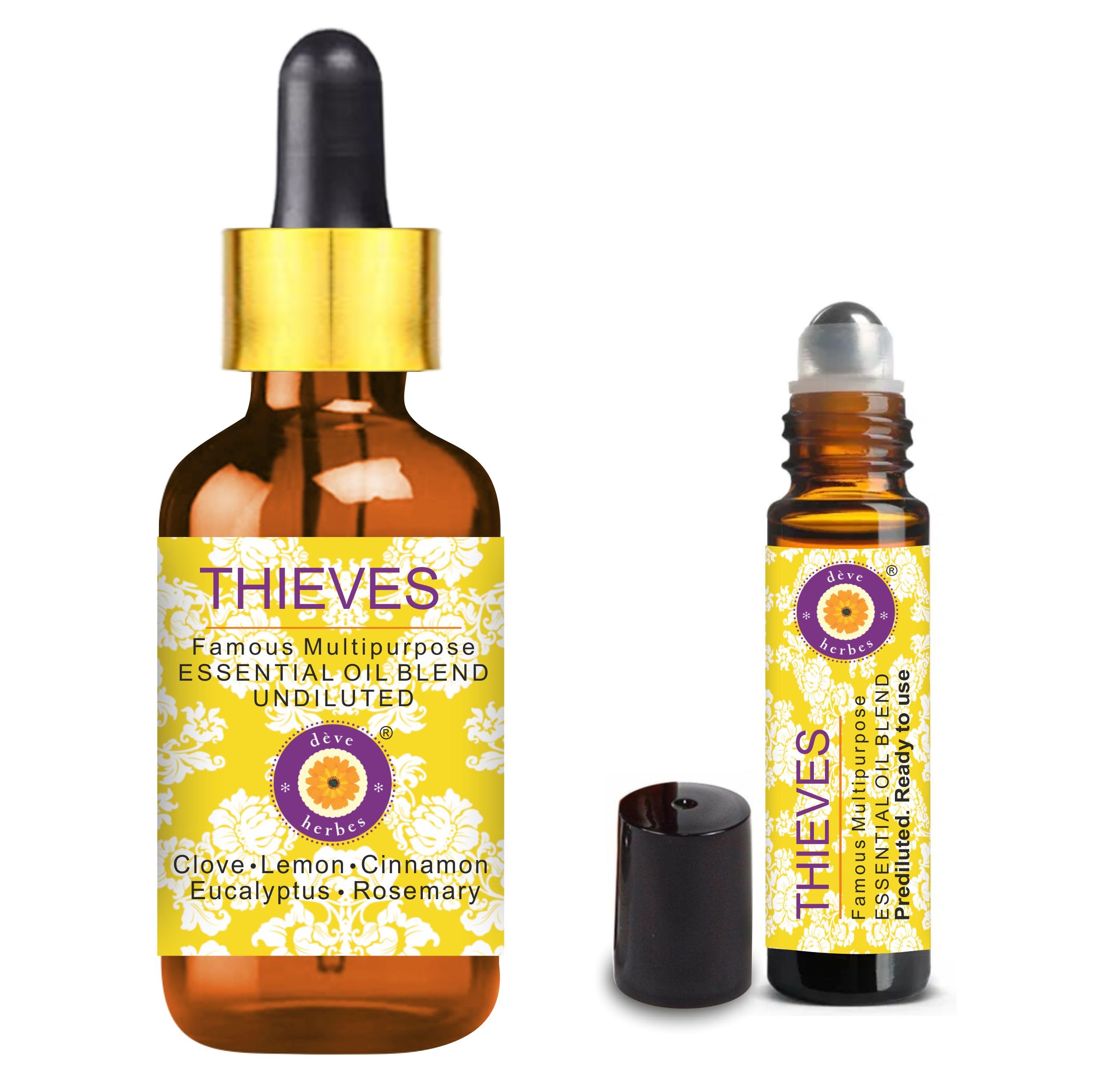 Deve Herbes Thieves 50ml bottle for undiluted topical or aromatic use.