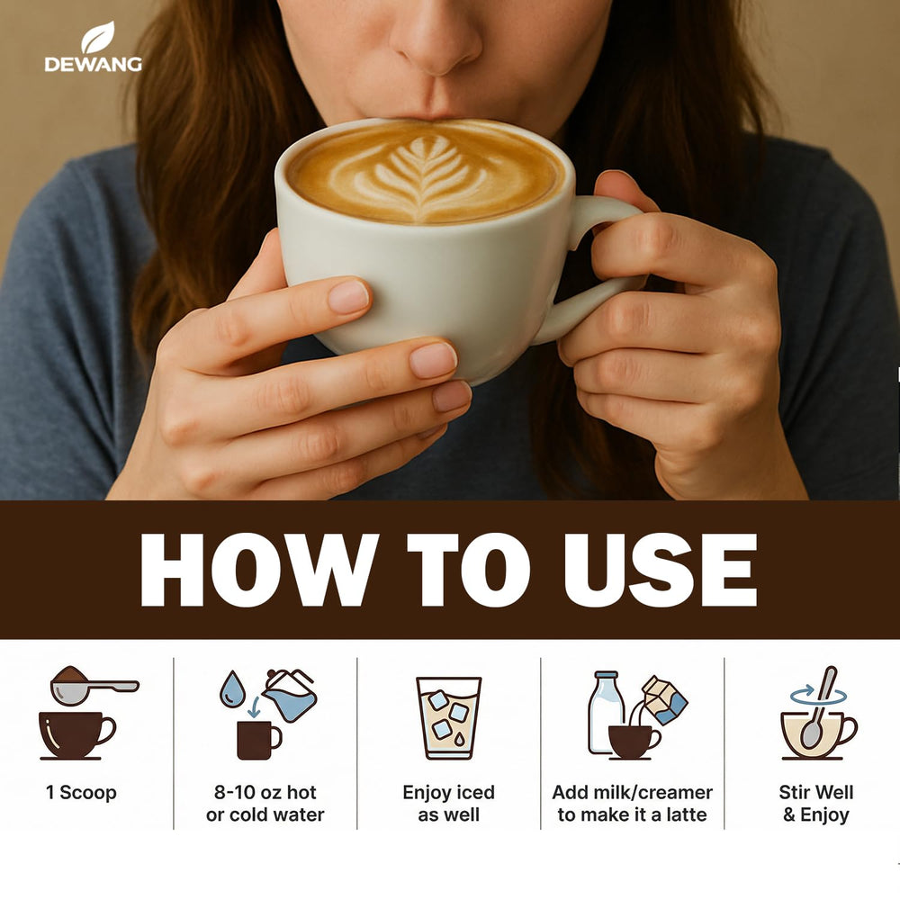 DEWANG Mushroom Coffee prepared cup invites you to sip with energy and focus.