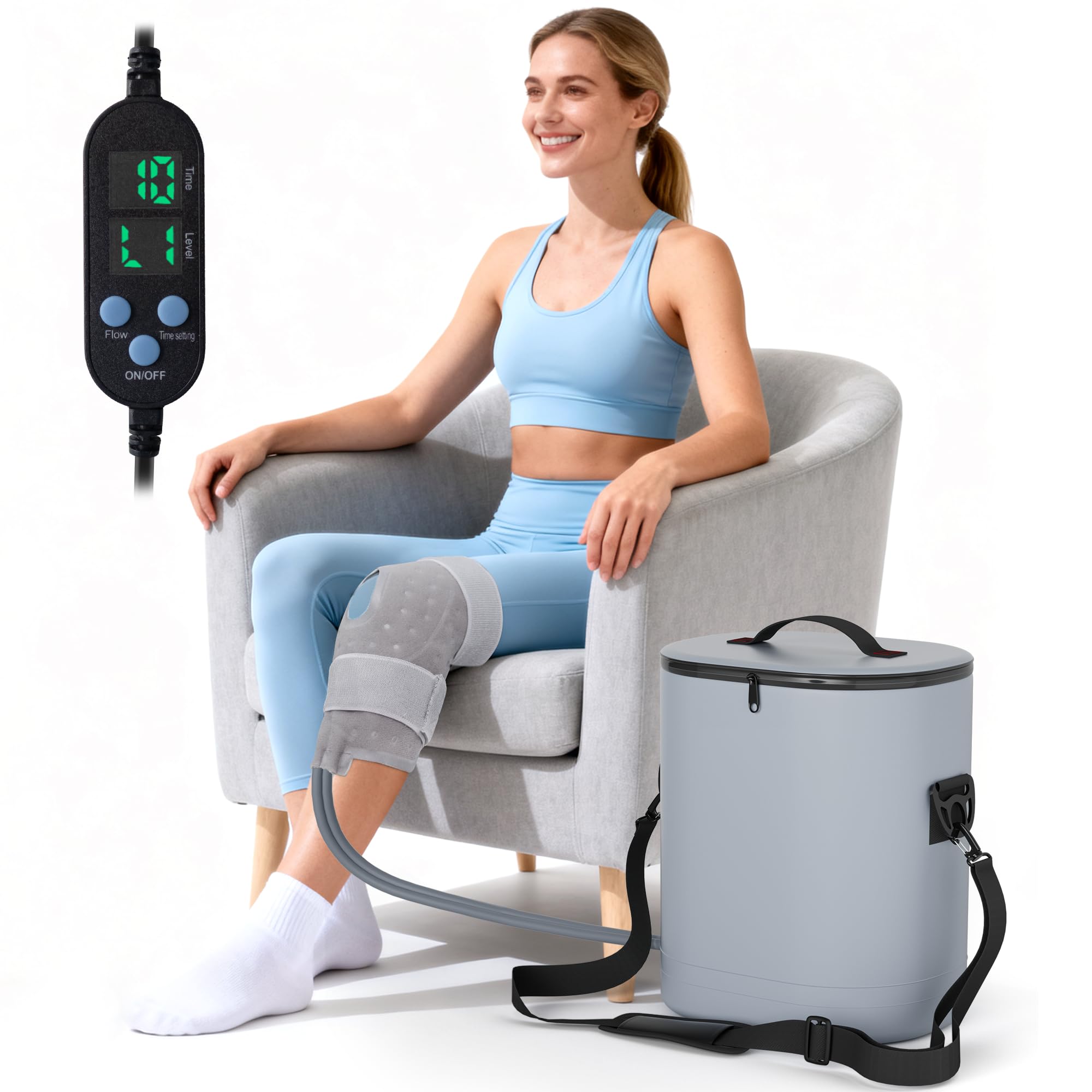 Dexcip cold therapy machine timer showing adjustable sessions for targeted relief