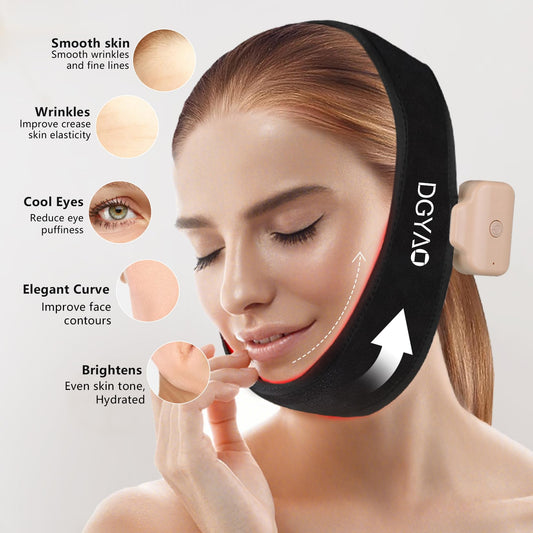 DGQY 8-color LEDs (630nm & 850nm) showcasing wavelengths for facial care.