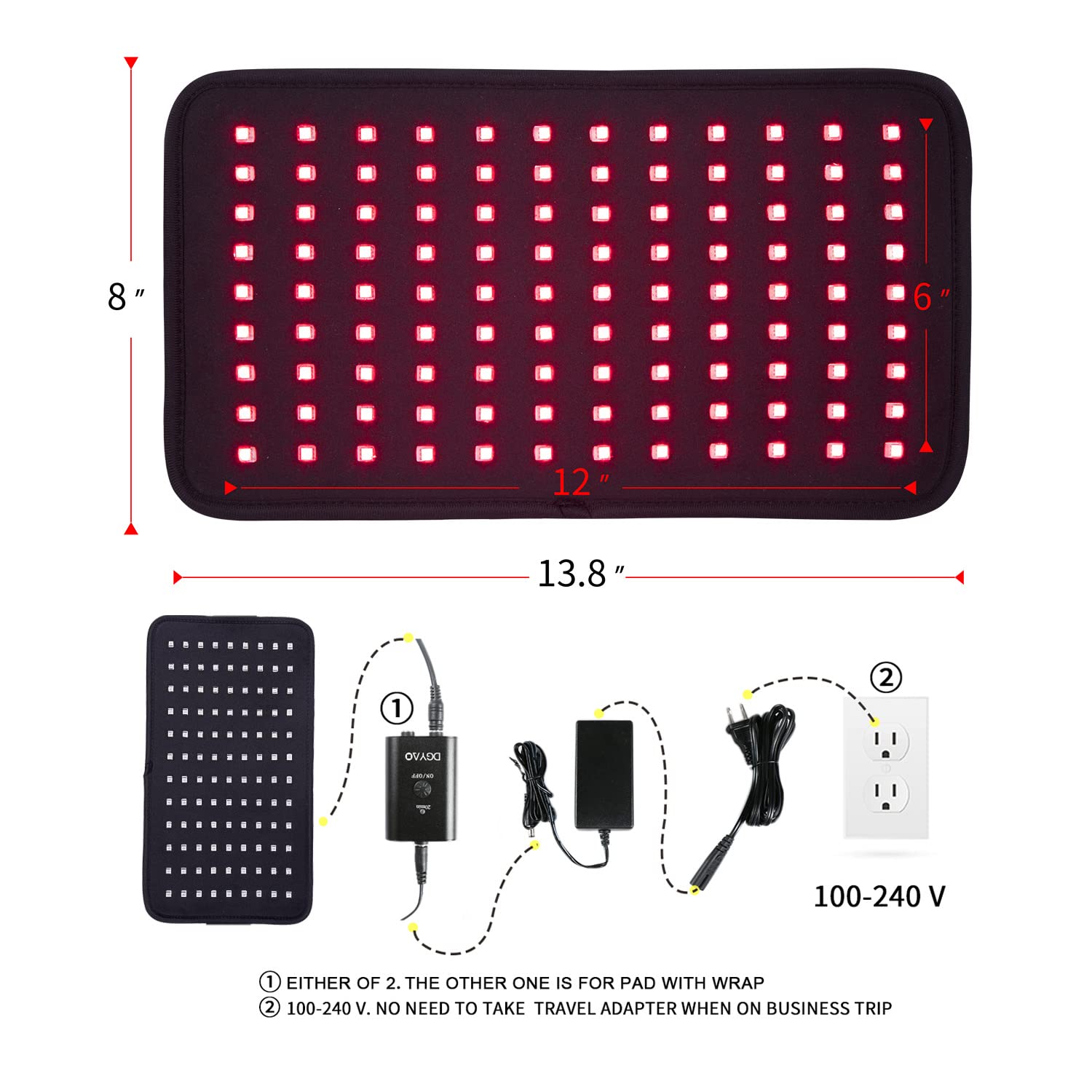 DGXINJUN 880nm infrared light penetrates deeper to joints and tissues.