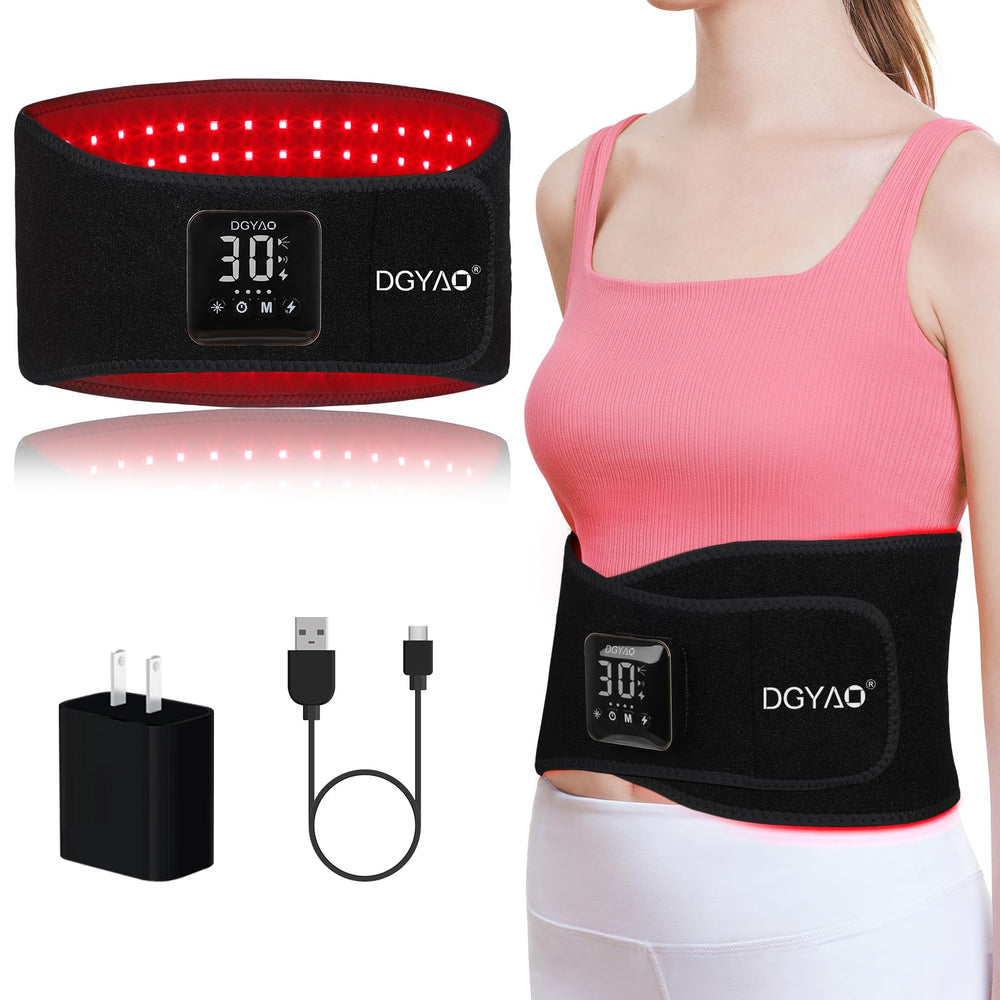 DGXINJUN cordless red light therapy belt in front view for portable use