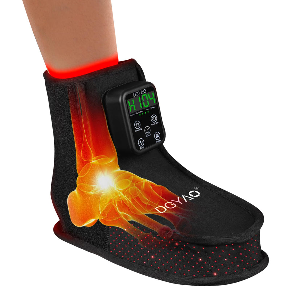 DGXINJUN red light therapy boots front view for easy foot relief at home.