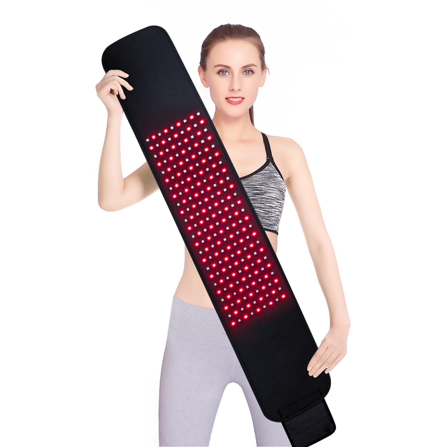DGXINJUN red light therapy belt front view for comprehensive back coverage.