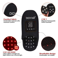 D MAX cordless slipper red and infrared close-up showing LED coverage