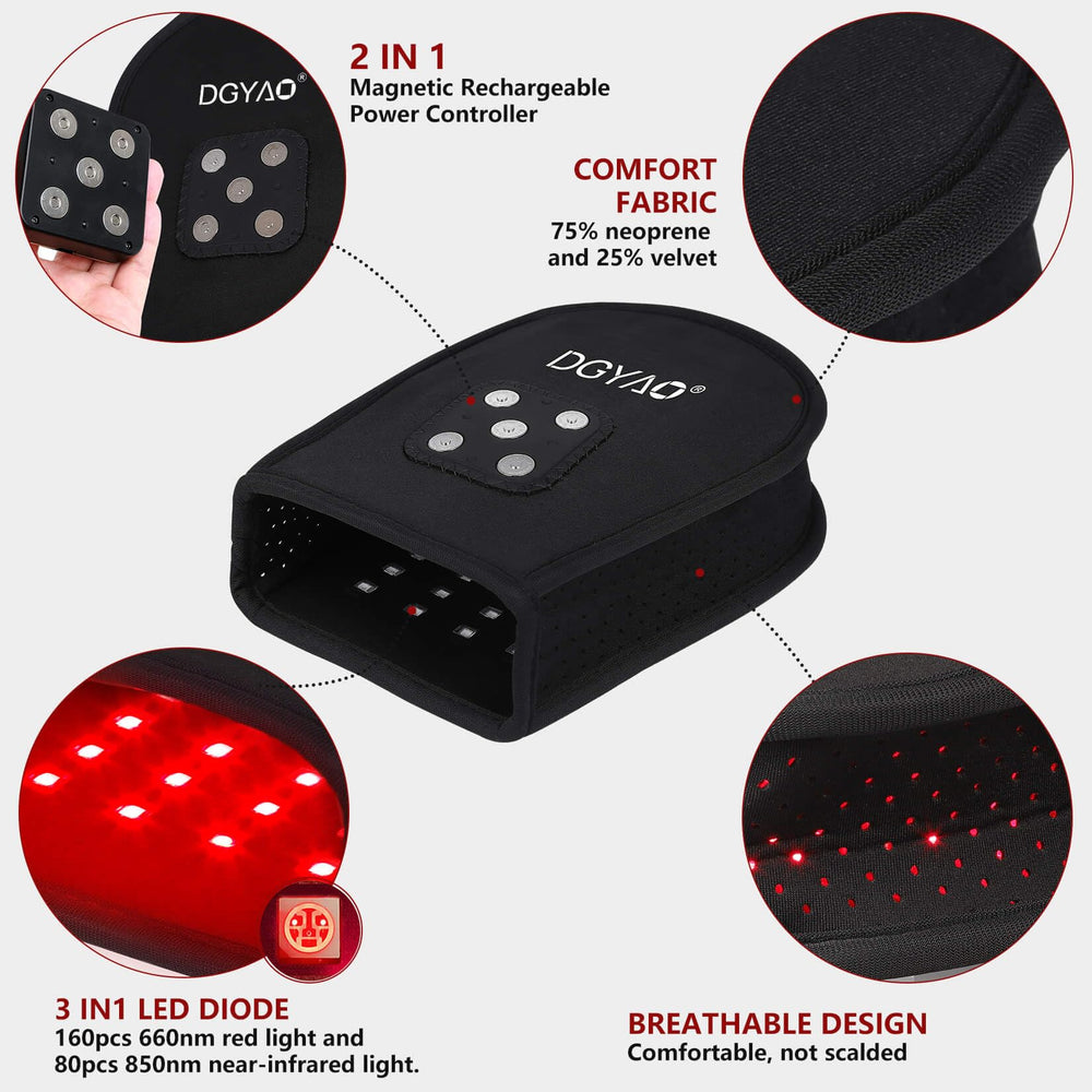 DGYAO D MAX close-up of red and near-infrared diodes for deep tissue penetration.