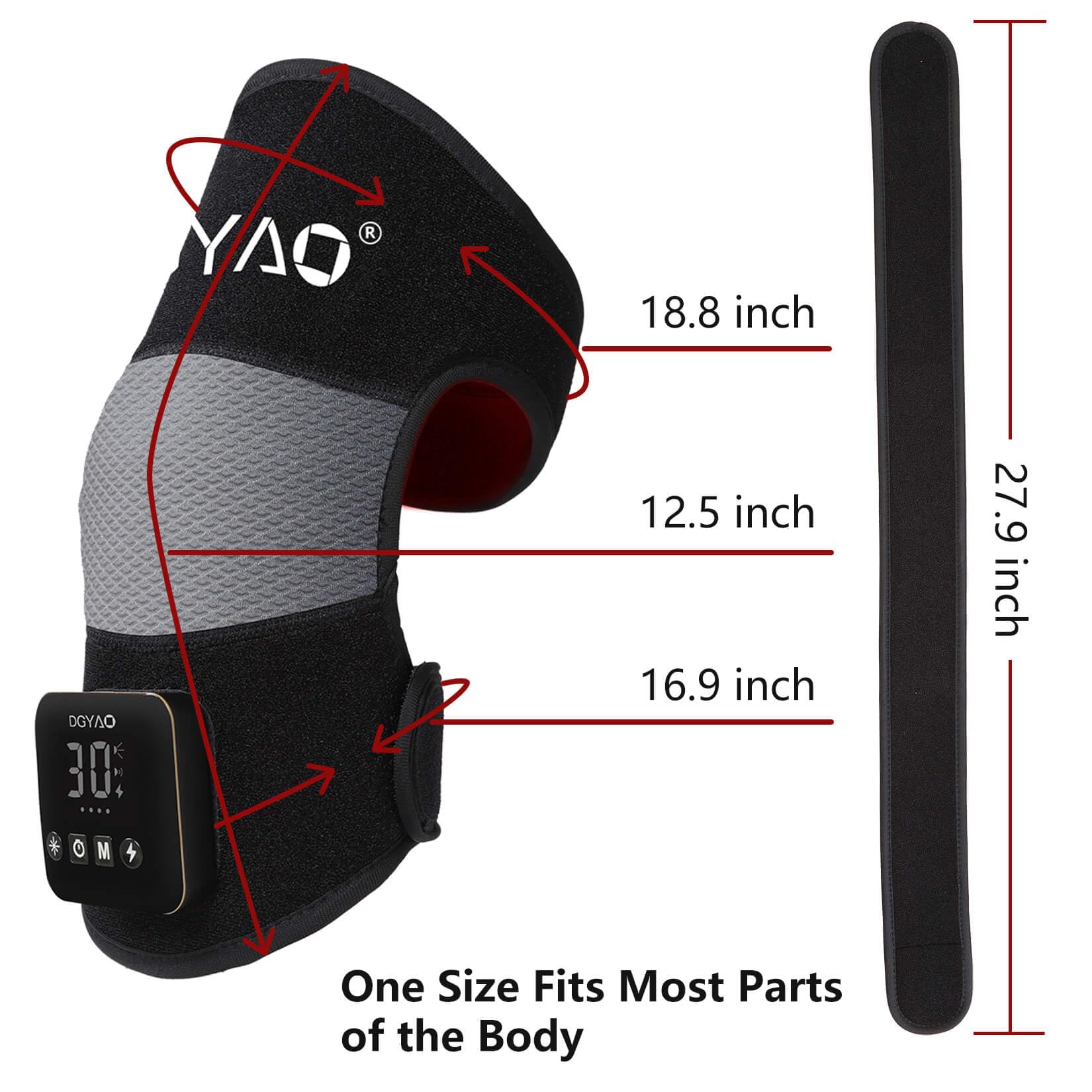 DGYAO D MAX knee wrap features 96 red and 48 infrared LEDs for targeted therapy.