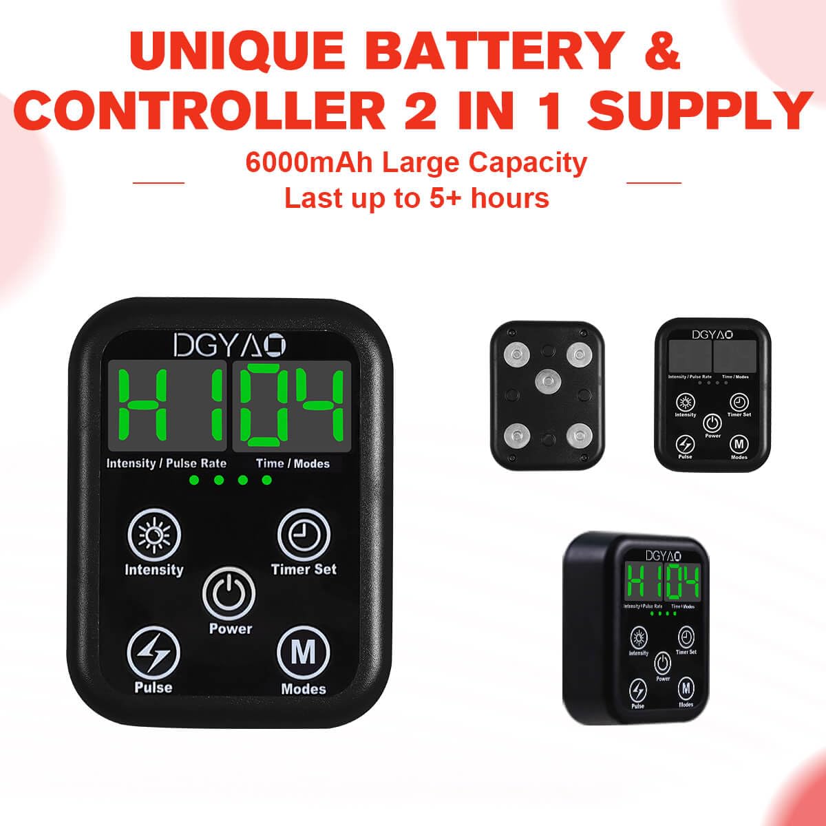 DGYAO RC2 detachable magnetic battery connection for easy charging and portability.