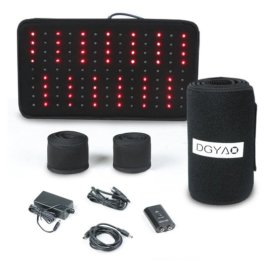 DGYAO red infrared therapy belt on for targeted comfort and deep warmth.