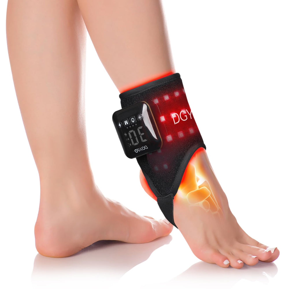 DGYAO red light wrap on ankle-wrist closeup for portable joint care