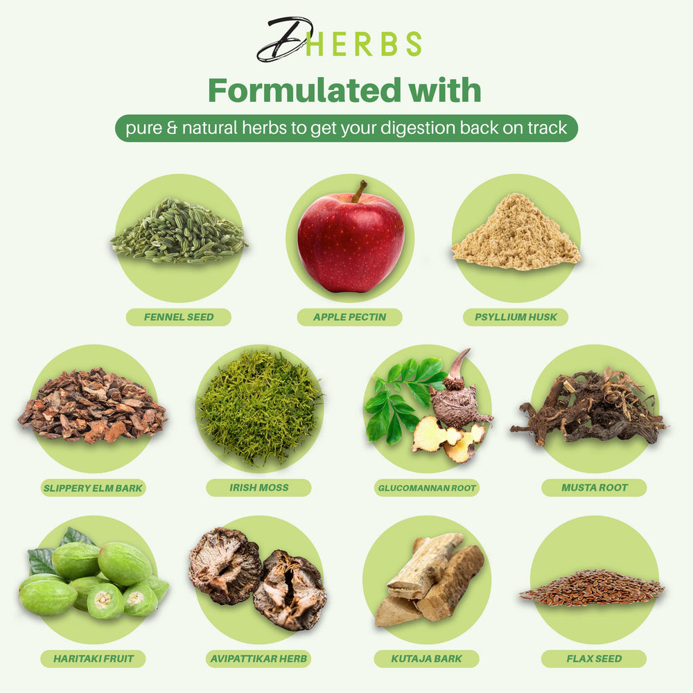 DHerbs label detail highlights fennel and psyllium ingredients