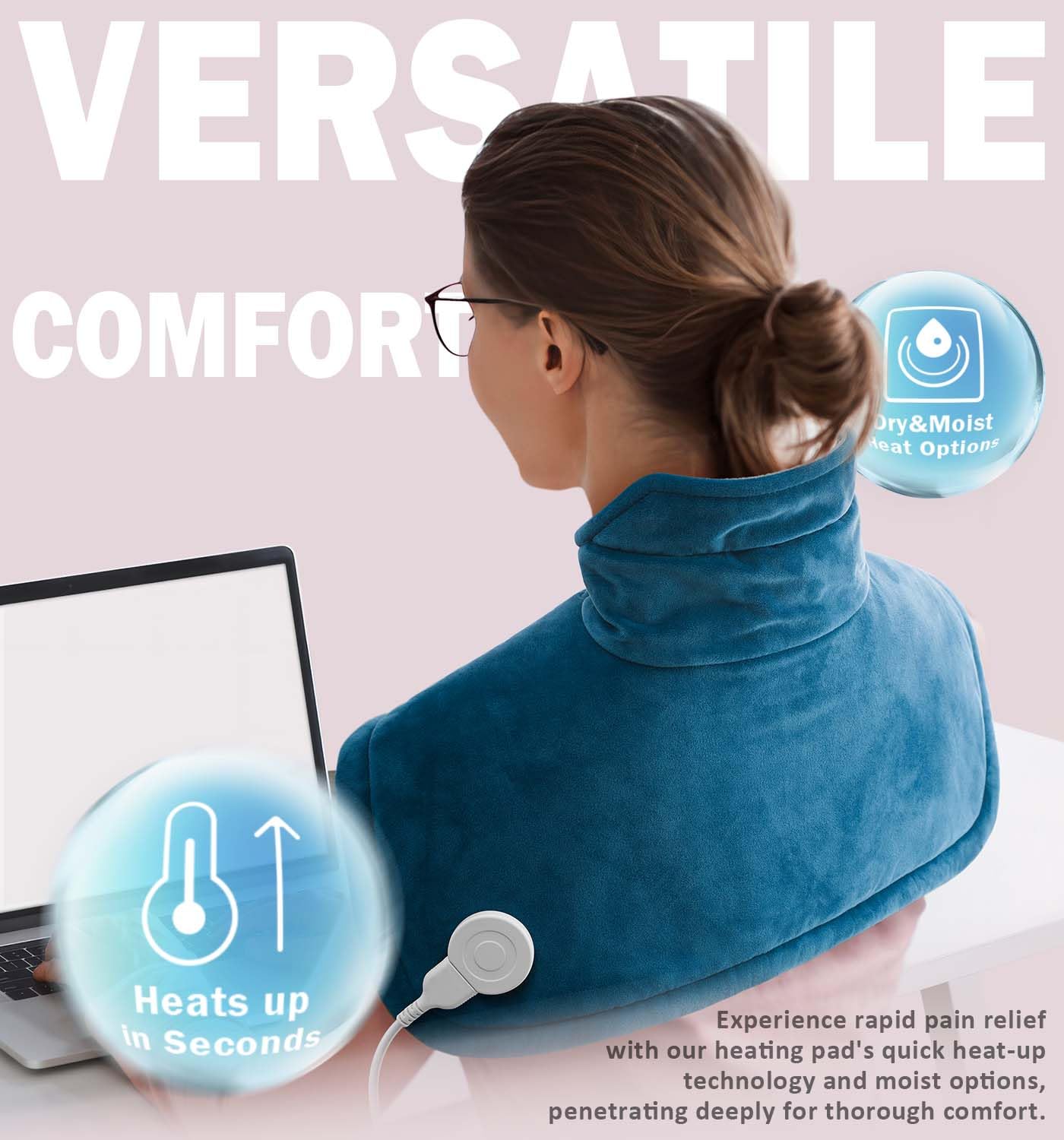 DHFLIP control panel displays 6 heat settings for customizable comfort.