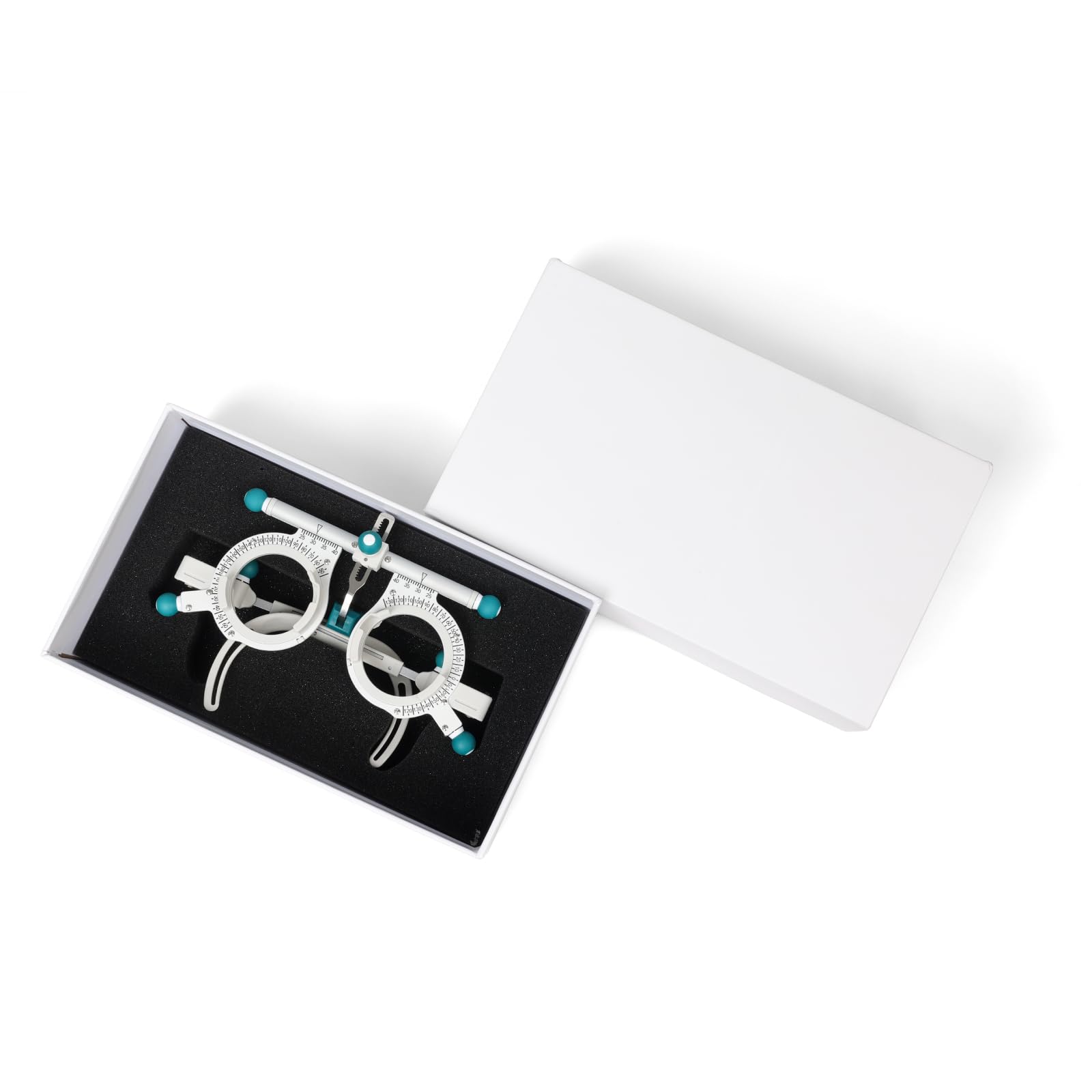 Dhoptical trial frame in use during eye exams, offering comfort and stability.