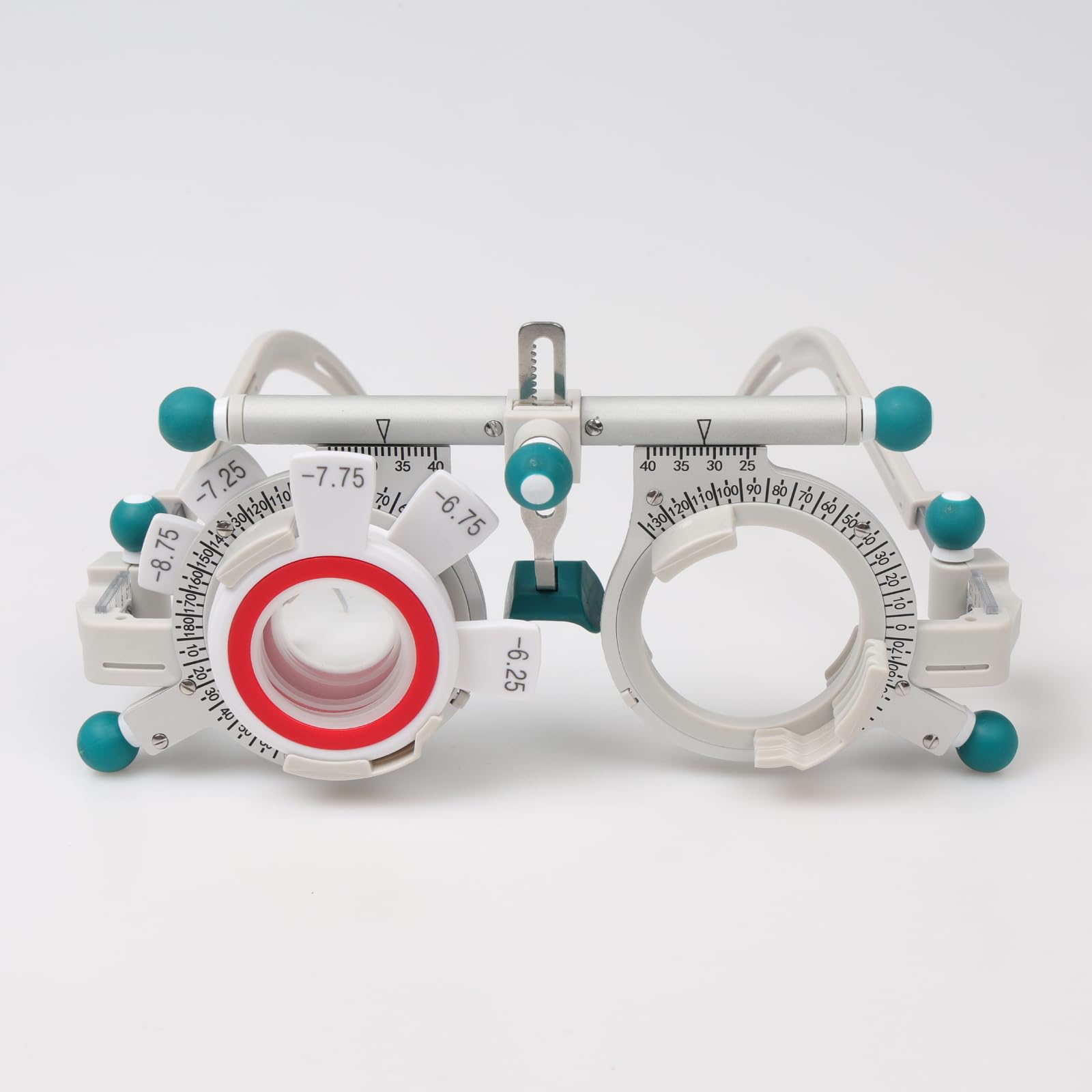 Dhoptical inter-eye distance ruler integrated for precise measurements.