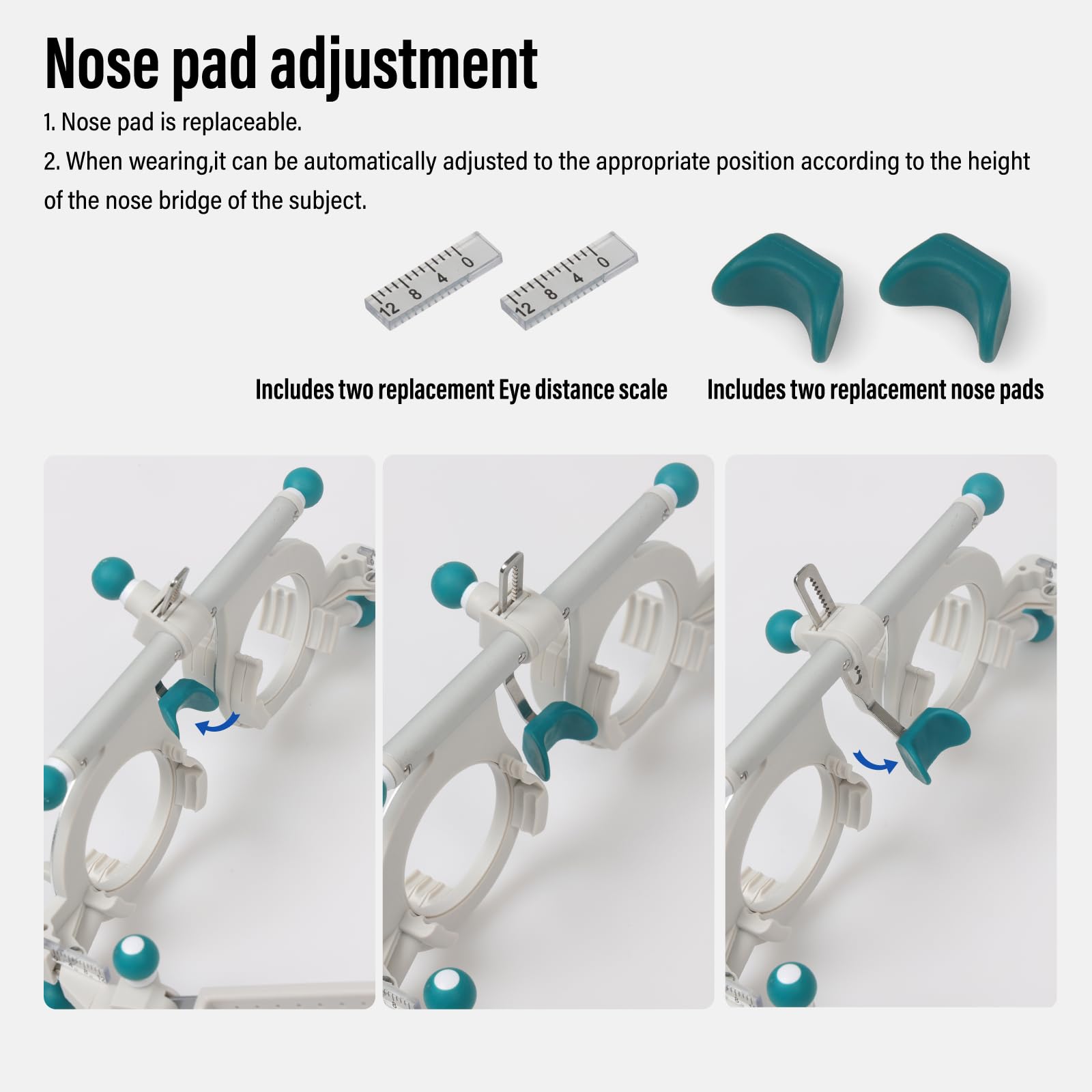 Dhoptical PD ruler 48-80mm enables quick pupillary distance checks.