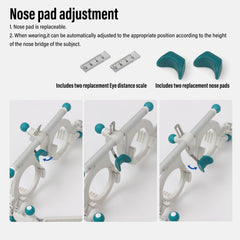 Dhoptical PD ruler 48-80mm enables quick pupillary distance checks.