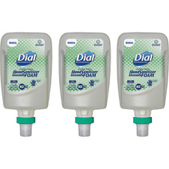 Dial Fit refill foam hand sanitizer pump highlights fragrance-free, skin-friendly formula