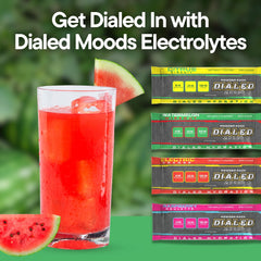 Open Dialed Moods Watermelon Wipeout packet for quick, on-the-go hydration