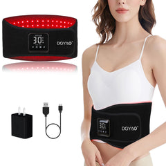 Dialudon cordless red light therapy belt front view for targeted back relief
