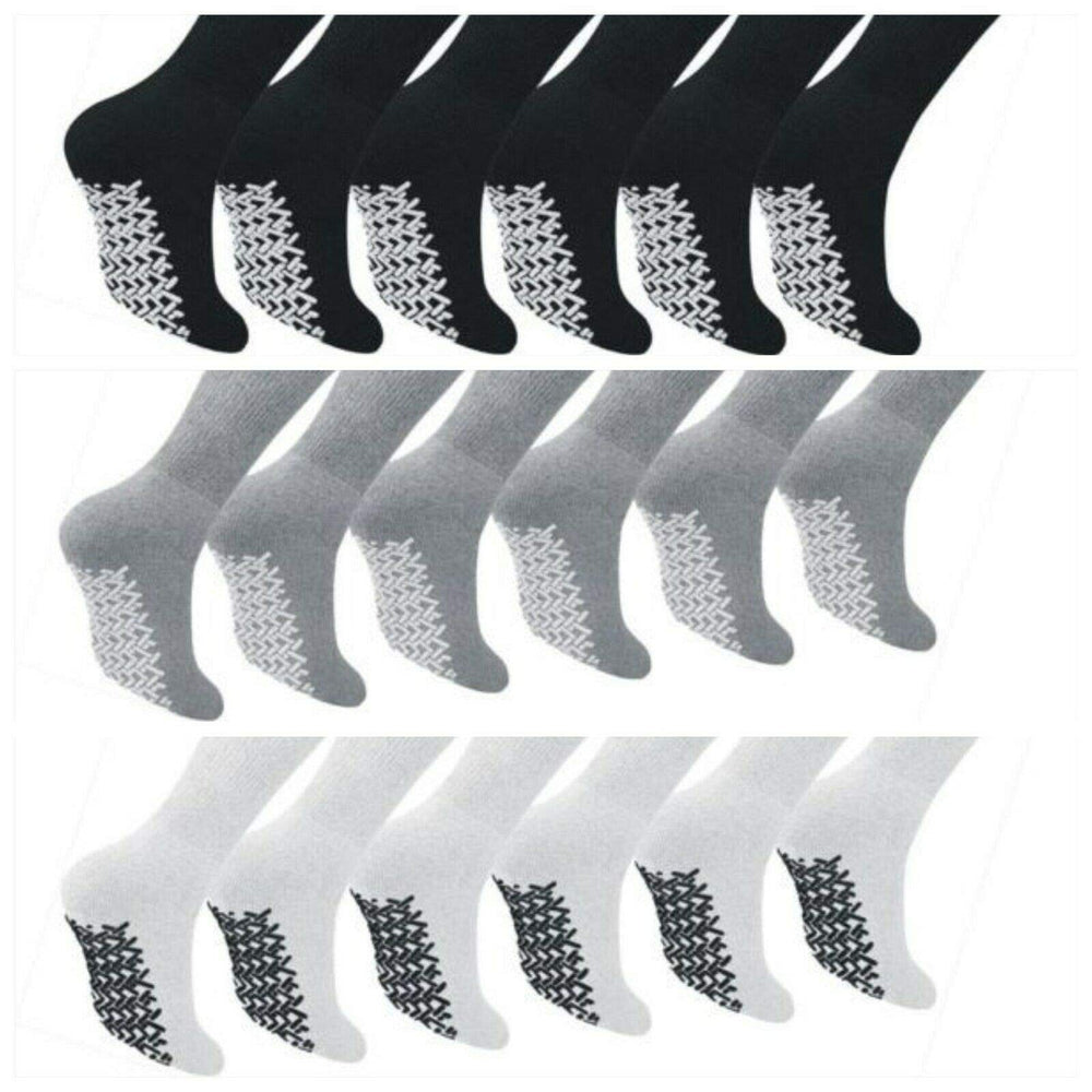 Diamond Star anti skid socks pack shot in white with grip for safer steps