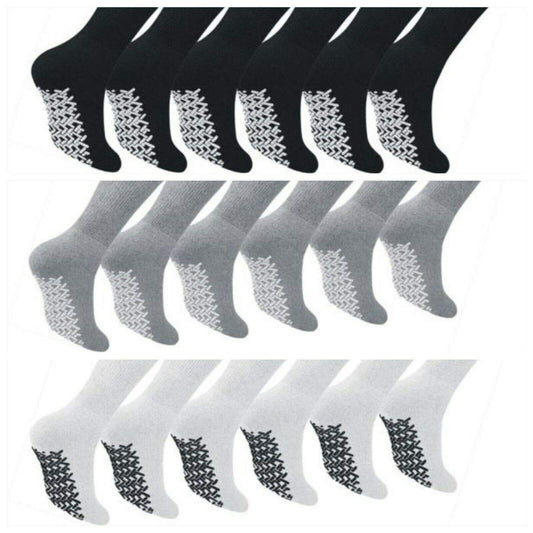 Diamond Star anti skid socks pack shot in white with grip for safer steps