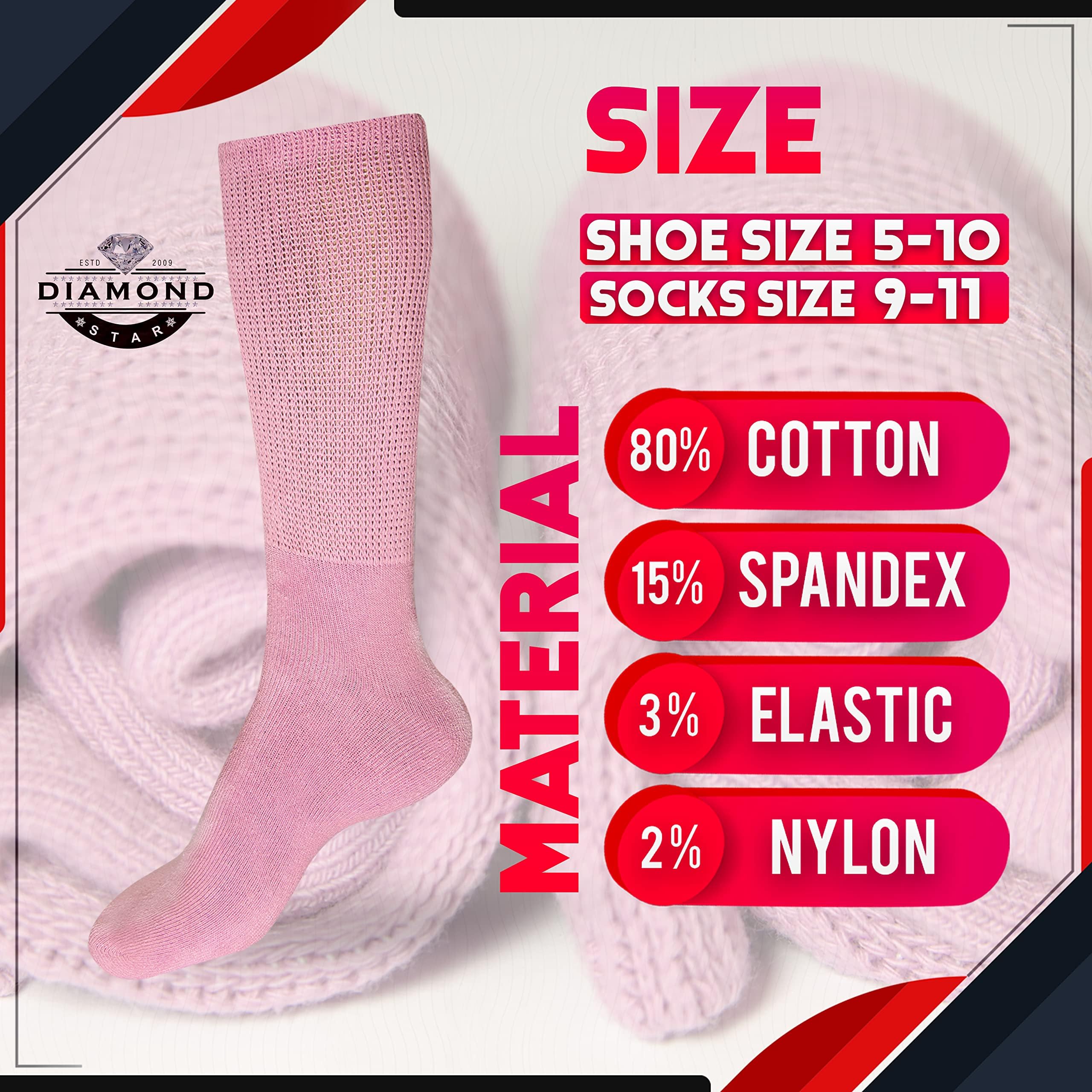 Diamond Star Diabetic Socks moisture-wicking cotton blend keeps feet dry