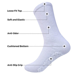 Diamond Star unisex crew sock on foot during yoga for enhanced stability