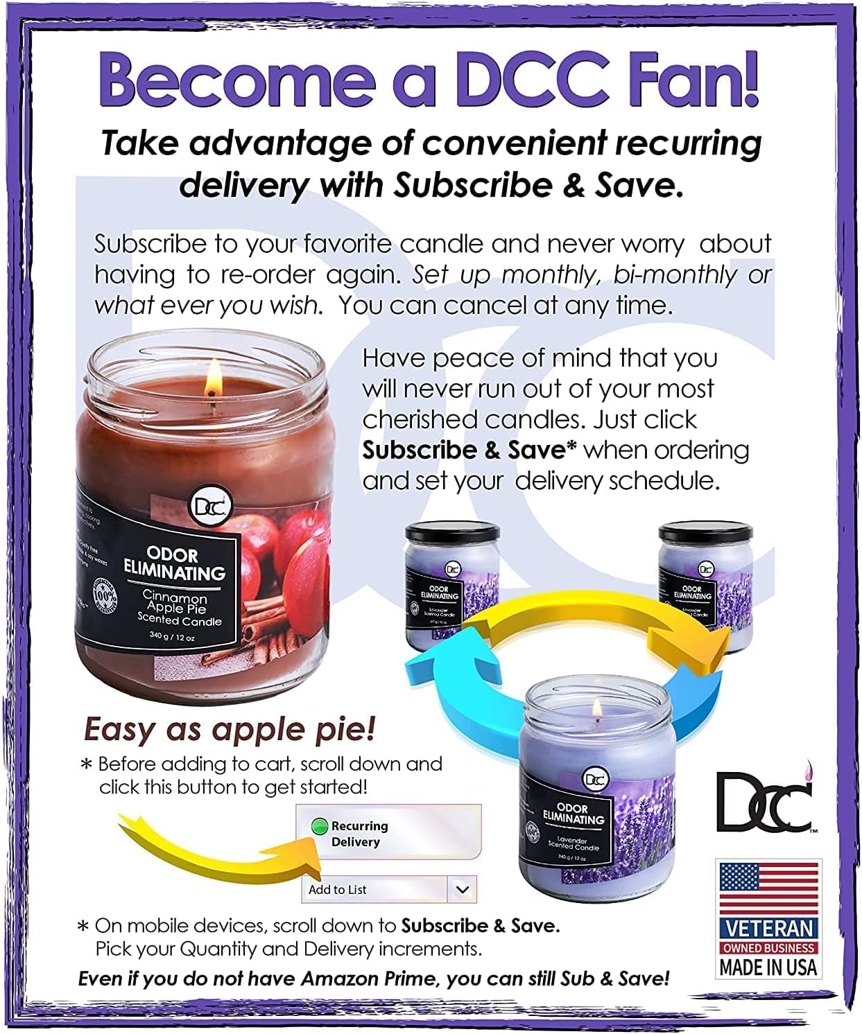 Made in the U.S.A. with premium wax blends.