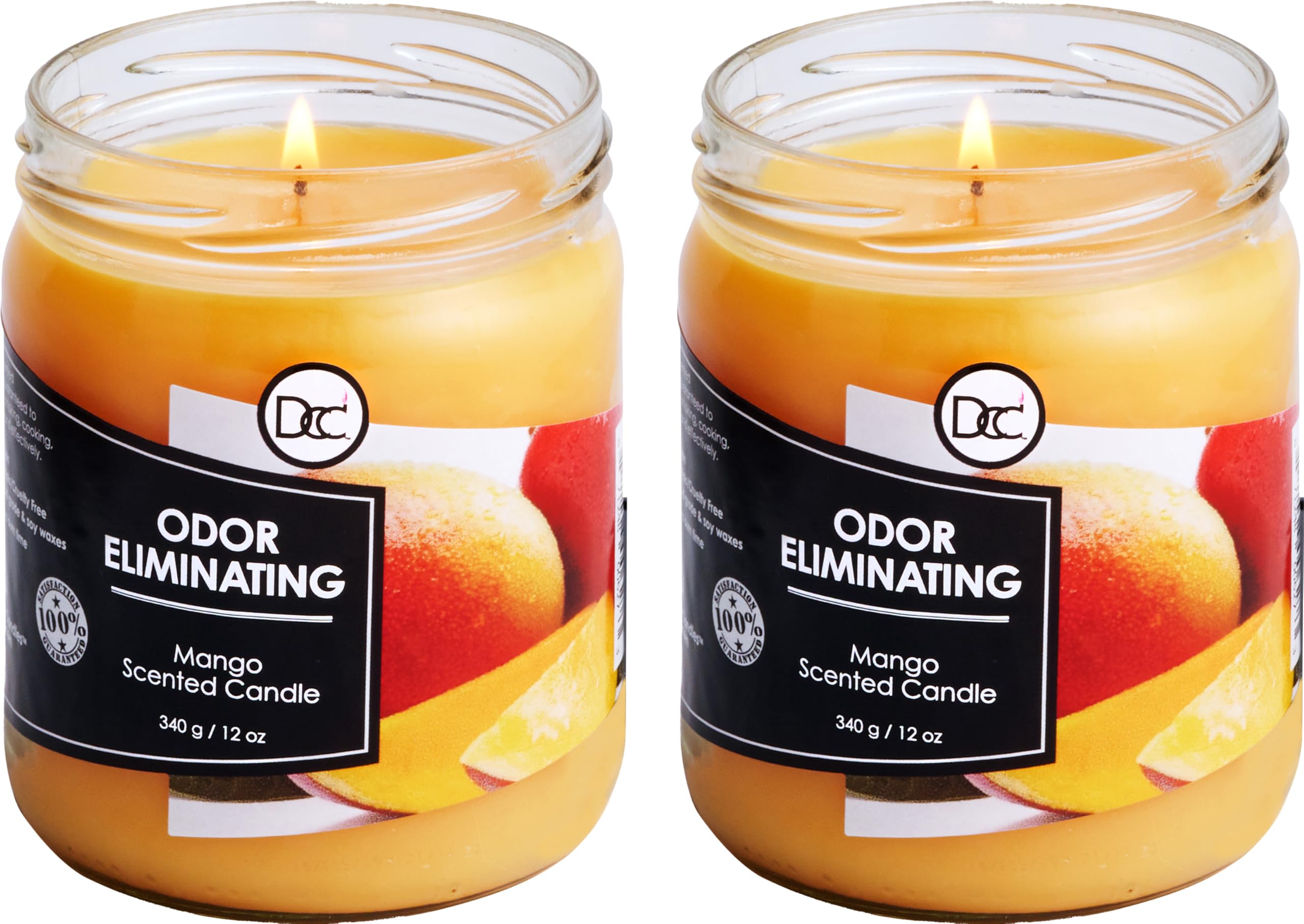 Dianne's Mango Two Pack odor-eliminating candle tropical-aroma highlights a tropical blend for fresh rooms.