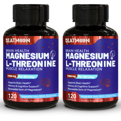 DIATMOON Magnesium L-Threonine capsules in a bottle, highlighting high absorption for daily wellness