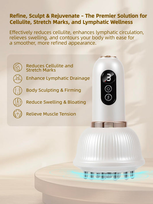 DiDEER anti-cellulite massage tool front view showing light and heat features