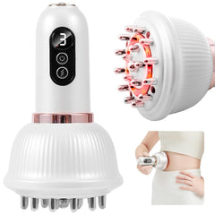 DiDEER lymphatic drainage massager in use on leg for puffiness relief