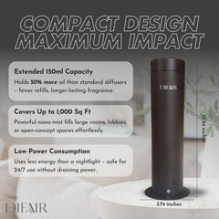 DIFAIR S150 Bluetooth app control for convenient scent scheduling.