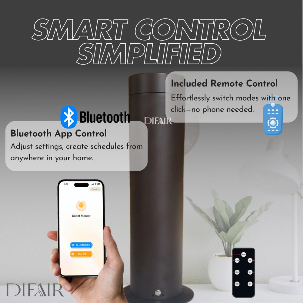 DIFAIR S150 modern cylindrical design complements contemporary home decor.