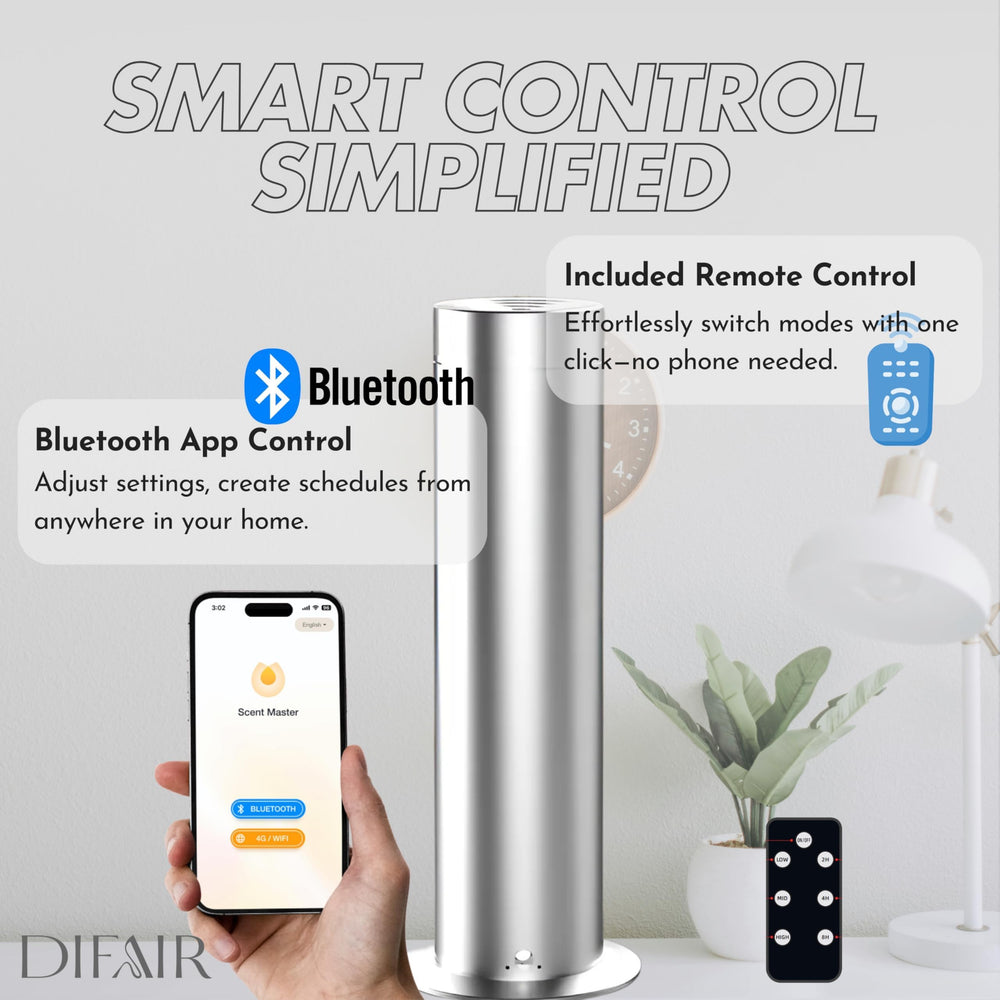 DifAir S150 silver diffuser fits modern home and office decor