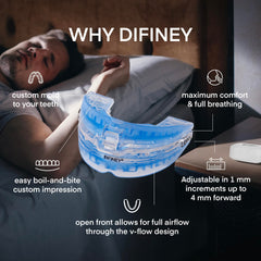 Difiney Adjustable Snore Stopper 1-6mm showing customizable jaw advancement