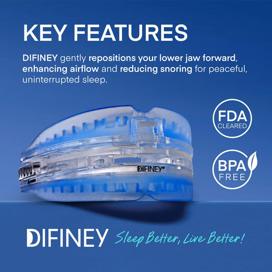 Difiney Anti Snoring Device side wear highlighting adjustable fit for comfort