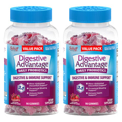 Digestive Advantage Daily Probiotic Gummies bottle front for gut comfort.