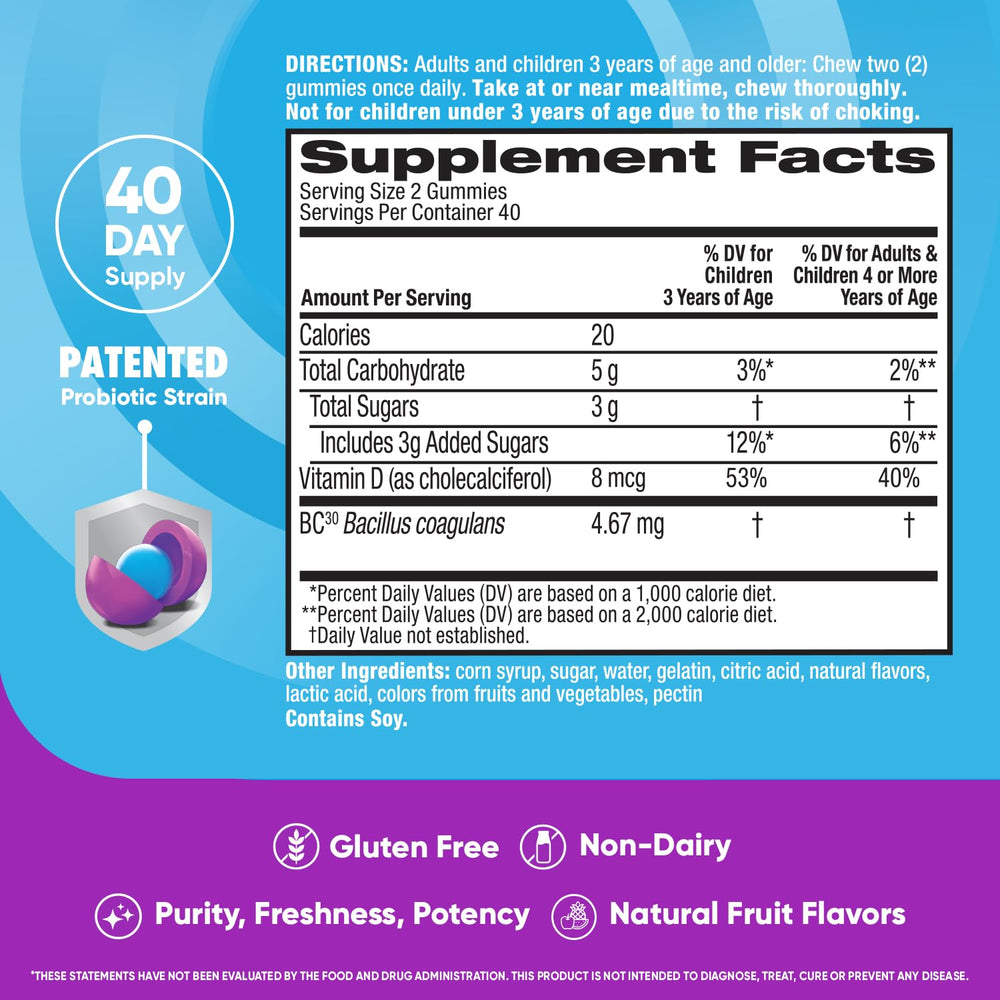 Digestive Advantage 80-count pack signals long-term daily supplement.